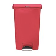 Picture of Trash Can Rubbermaid® Slim Jim® 18 gal. Rectangular Red Plastic Step On1883568