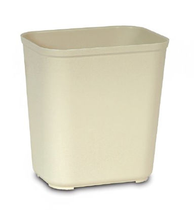 Picture of Fire-Resistant Trash Can 28 Quart Rectangular Beige Thermoset Polyester Open TopFG254300BEIG