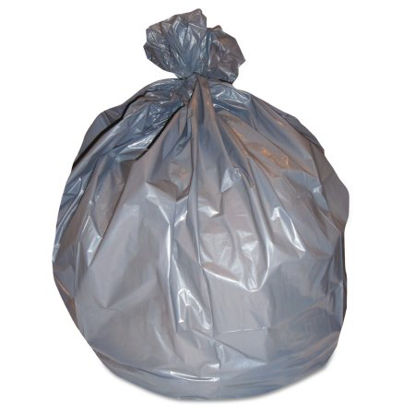 Picture of Trash Bag Right Sack® System 56 gal. Gray LLDPE 1.60 Mil. 44 X 55 Inch Gusset Seal Bottom Flat PackHERH56G