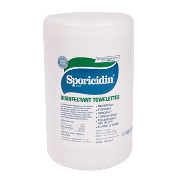 Picture of Sporicidin® Surface Disinfectant Cleaner Premoistened Wipe 180 Count Canister Disposable Fresh Scent NonSterileCAN-18012F