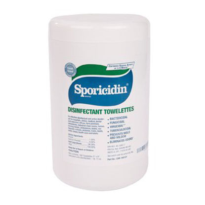 Picture of Sporicidin® Surface Disinfectant Cleaner Premoistened Wipe 180 Count Canister Disposable Fresh Scent NonSterileCAN-18012F
