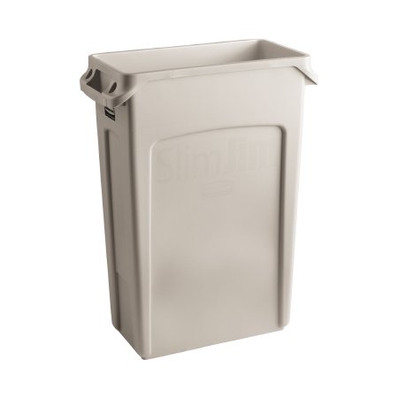 Picture of Trash Can Rubbermaid® Slim Jim® 23 gal. Rectangular Beige LLDPE Open TopFG354060BEIG