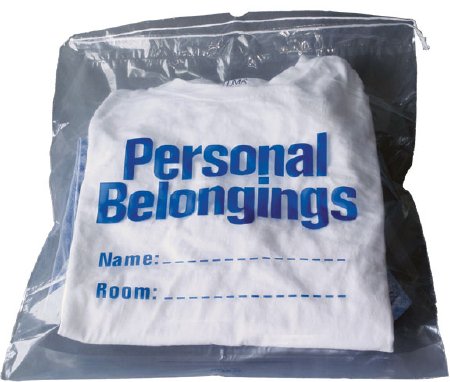 Picture of Patient Belongings Bag 17 X 20 Inch Drawstring Closure ClearDSPB1
