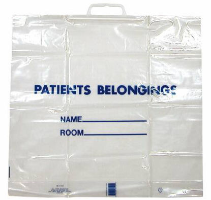 Picture of Patient Belongings Bag 18-1/2 X 20 Inch Polyethylene Snap Closure ClearPB01C
