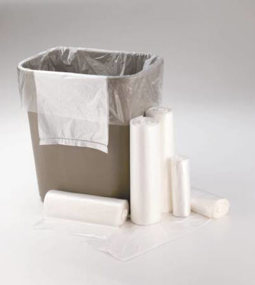 Picture of Trash Bag 16 gal. Natural HDPE 8 Mic. 24 X 33 Inch Star Seal Bottom Coreless RollRS243308N