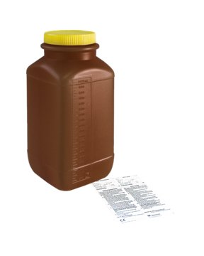 Picture of 24 Hour Urine Specimen Collection Container 70 X 240 mm Polyethylene 2,000 mL (68 oz.) Screw Cap Unprinted NonSterile77.580