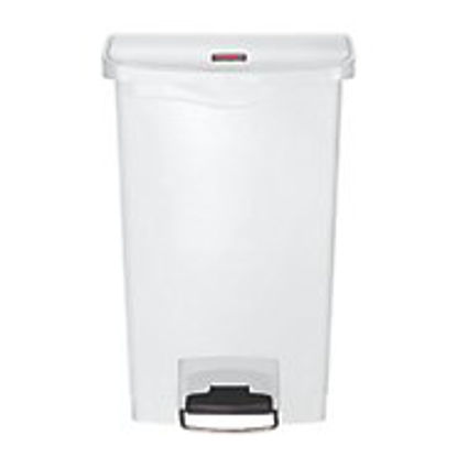 Picture of Trash Can Rubbermaid® Slim Jim® 13 gal. Rectangular White Plastic Step On1883557
