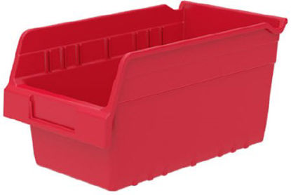 Picture of Storage Bin ShelfMax® Red Plastic 6 X 6-5/8 X 11-5/8 Inch30090RED