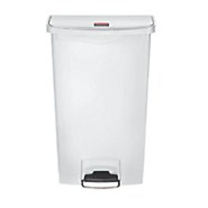 Picture of Trash Can Rubbermaid® Slim Jim® 18 gal. Rectangular White Plastic Step On1883559