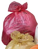 Picture of Biohazard Waste Bag Medegen Medical Products 13 - 16 gal. Red Bag Polypropylene 25 X 35 Inch5237