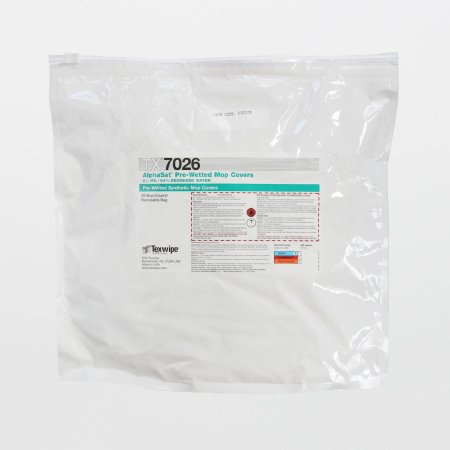 Picture of Saturated Cleanroom Flat Mop Cover / Pad Kit Texwipe® AlphaMop™ White Polyester / Foam DisposableTX7026