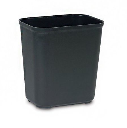Picture of Fire-Resistant Trash Can Rubbermaid® 28 Quart Rectangular Black Thermoset Polyester Open TopFG254300BLA