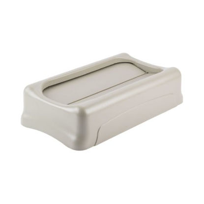 Picture of Trash Can Lid Slim Jim® 5 X 11-1/2 X 20-1/2 Inch, Beige, Plastic, Rectangular, SwingFG267360BEIG