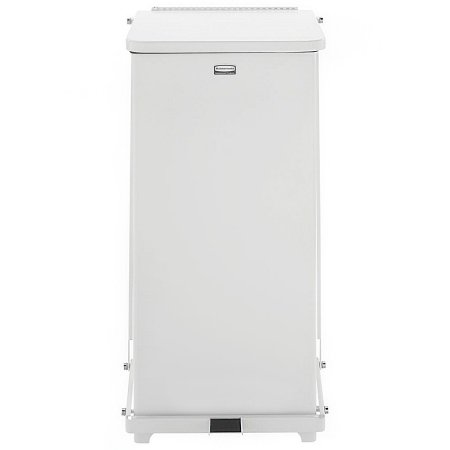 Picture of Medical Waste Receptacle Rubbermaid® Defenders® 24 gal. Square White Steel Step OnRCPST24EPLWH