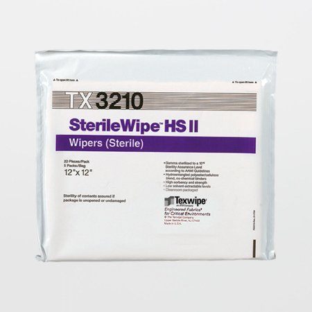 Picture of Cleanroom Wipe SterileWipe™ ISO Class 5 - 8 White Sterile 45% polyester / 55% Cellulose Nonwoven 12 X 12 Inch ReusableTX3210