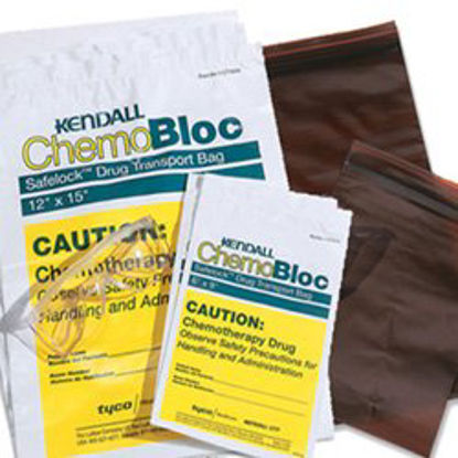 Picture of Chemo Drug Transport Bag ChemoPlus™ 12 X 15 Inch Clear / Yellow Zip ClosureCT0500