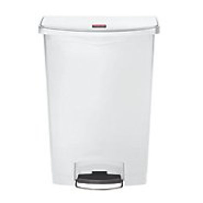 Picture of Trash Can Rubbermaid® Slim Jim® 24 gal. Rectangular White Plastic Step On1883561