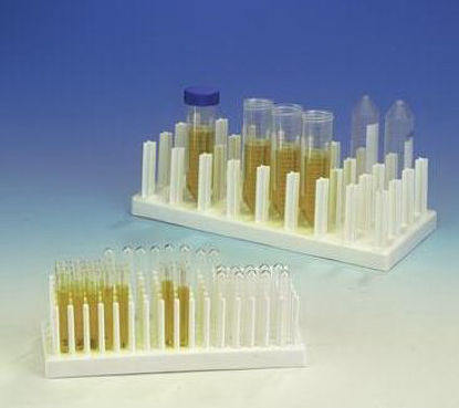 Picture of Full View Test Tube Rack Scienceware® 80 Place 10 to 13 mm Tube Size White 2-1/2 X 3-1/3 X 9 Inch60917-600