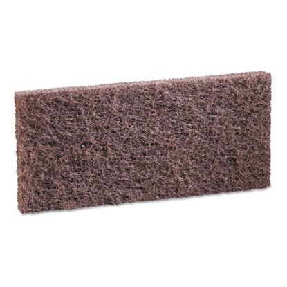 Picture of Scouring Pad Boardwalk® Heavy Duty Brown NonSterile Synthetic Fiber 4 X 10 Inch ReusableBWK403