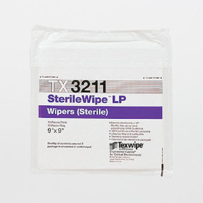 Picture of Cleanroom Wipe AlphaWipe® White Sterile Polyester 9 X 9 Inch DisposableTX3211