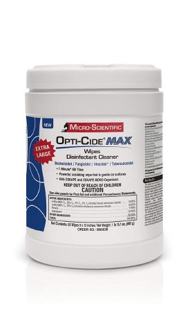 Picture of Opti-Cide® Max Surface Disinfectant Cleaner Premoistened Alcohol Based Wipe 65 Count Canister Disposable Alcohol Scent NonSterileM60038
