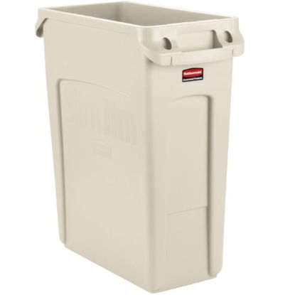 Picture of Recycling Container Rubbermaid® Slim Jim® 16 gal. Rectangular Beige Plastic Open Top1971259