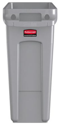 Picture of Trash Can Rubbermaid® Slim Jim® 16 gal. Rectangular Gray Resin Open Top1971258