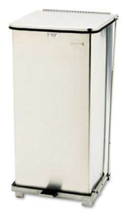 Picture of Medical Waste Receptacle Rubbermaid® Defenders® 24 gal. Square Stainless Steel Steel Step OnRCPST24SSPL