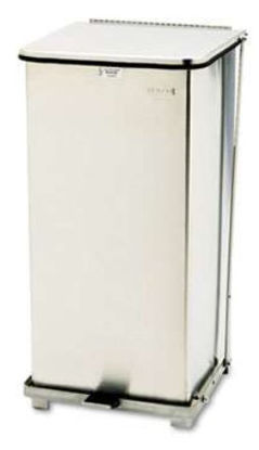 Picture of Medical Waste Receptacle Rubbermaid® Defenders® 24 gal. Square Stainless Steel Steel Step OnRCPST24SSPL
