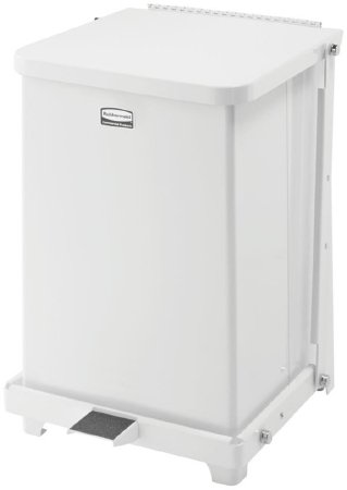 Picture of Trash Can Rubbermaid® Defenders® 7 gal. Square White Steel Step OnFGST7EPLWH