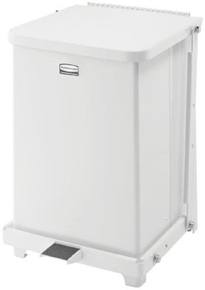 Picture of Trash Can Rubbermaid® Defenders® 7 gal. Square White Steel Step OnFGST7EPLWH