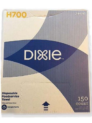 Picture of Foodservice Towel Dixie™ Medium Duty White / Green NonSterile Hydro Entangled Fibers 13 X 23-1/2 Inch Reusable29416