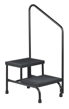 Picture of Step Stool with Handrail McKesson Bariatric 2-Steps Powder Coated Steel 9 / 16 Inch Step Height81-31220