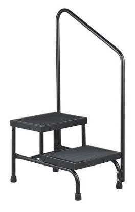 Picture of Step Stool with Handrail McKesson Bariatric 2-Steps Powder Coated Steel 9 / 16 Inch Step Height81-31220