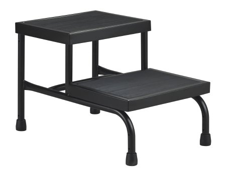 Picture of Step Stool McKesson Bariatric 2-Steps Black Powder Coated Steel 9 / 16 Inch Step Height81-31200