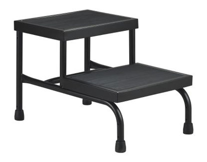Picture of Step Stool McKesson Bariatric 2-Steps Black Powder Coated Steel 9 / 16 Inch Step Height81-31200
