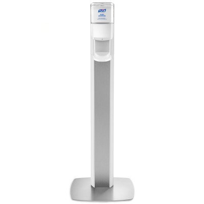 Picture of Hand Hygiene Dispenser Purell® Messenger® ES8 White ABS Plastic Automatic 1200 mL Floor Stand7308-DS-SLV