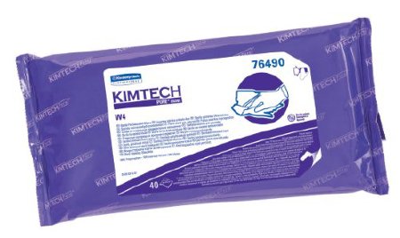 Picture of Kimtech Pure W4 Surface Disinfectant Cleaner Premoistened Cleanroom Wipe 40 Count Soft Pack Disposable Alcohol Scent Sterile76490
