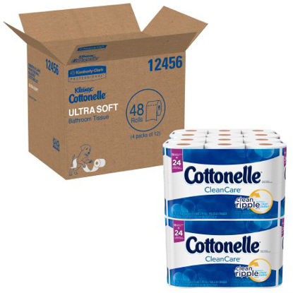 Picture of Toilet Tissue Kleenex® Cottonelle® Clean Care White 1-Ply Standard Size Cored Roll 170 Sheets 4-1/5 X 4 Inch12456