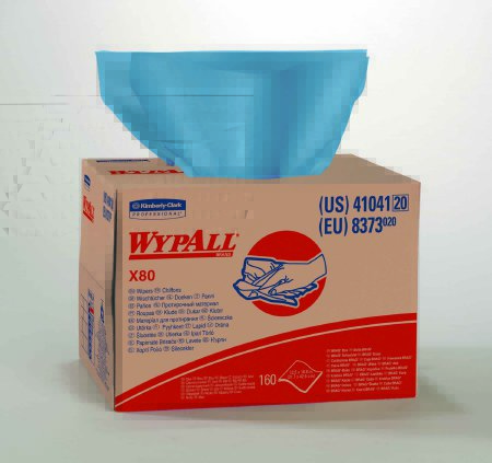 Picture of Task Wipe WypAll® X80 Heavy Duty Blue NonSterile Cellulose / Polypropylene 12-1/2 X 16-4/5 Inch Reusable41041