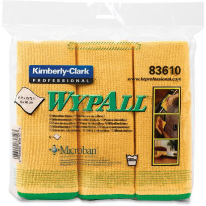 Picture of Cleaning Cloth WypAll® Yellow NonSterile Microfiber 15-3/4 X 15-3/4 Inch Reusable83610