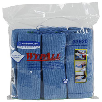 Picture of Cleaning Cloth WypAll® Blue NonSterile Microfiber 15-3/4 X 15-3/4 Inch Reusable83620