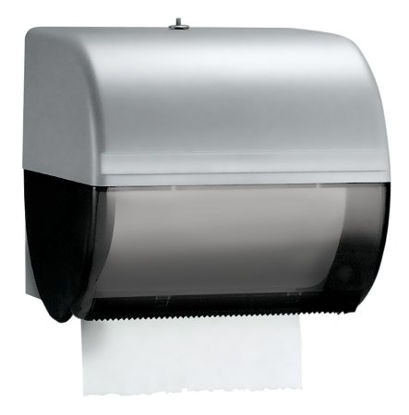 Picture of Paper Towel Dispenser K-C PROFESSIONAL Black Smoke Plastic Manual Pull 1000 Foot Roll Wall Mount09746