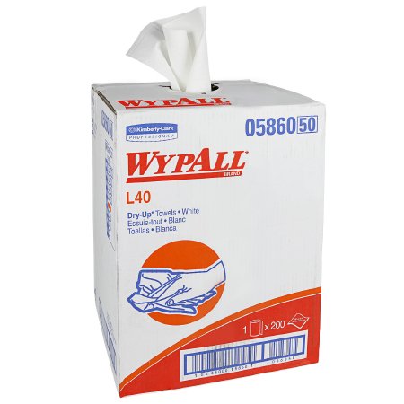 Picture of Hygienic Towel WypAll® L40 Dry-Up Light Duty White NonSterile Double Re-Creped 19-1/2 X 42 Inch Disposable05860