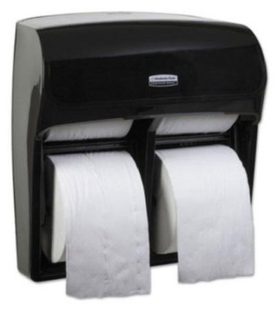 Picture of Toilet Tissue Dispenser K-C PROFESSIONAL MOD Black Smoke Plastic Manual Pull 4 Standard Rolls Wall Mount44518