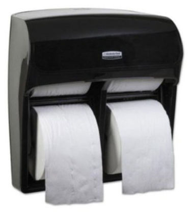 Picture of Toilet Tissue Dispenser K-C PROFESSIONAL MOD Black Smoke Plastic Manual Pull 4 Standard Rolls Wall Mount44518