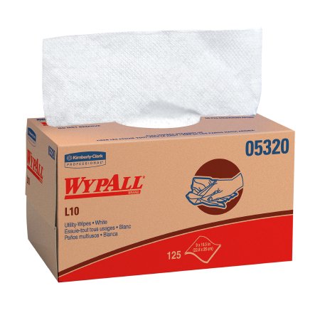 Picture of Task Wipe WypAll® L10 Light Duty White NonSterile 1 Ply Tissue 9 X 10-1/4 Inch Disposable05320
