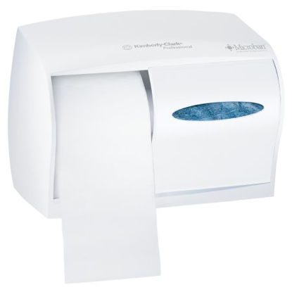 Picture of Toilet Tissue Dispenser K-C PROFESSIONAL White Plastic Manual Pull Double Roll Wall Mount09605