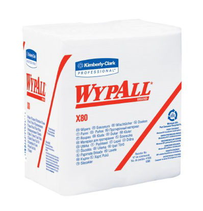 Picture of Task Wipe WypAll® X80 Heavy Duty White NonSterile Cellulose / Polypropylene 12 X 12-1/2 Inch Reusable41026