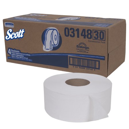 Picture of Toilet Tissue Scott® Essential JRT White 2-Ply Jumbo Size Cored Roll Continuous Sheet 3-11/20 Inch X 1000 Foot03148